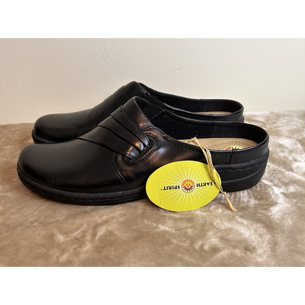Earth Origins Black Slip On Mule Women's Shoe Size 10 Comfort Low Heel